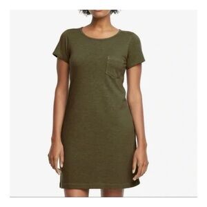 Women’s American Giant Short Sleeve Olive Green Pima Cotton T Shirt Dress Sz XL